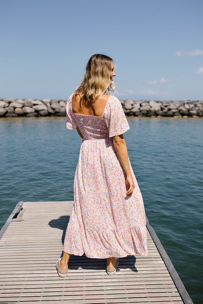 Rosie Smocked Floral Midi Dress